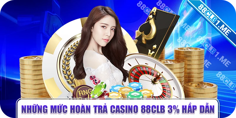 Những mức hoàn trả casino 88clb 3% hấp dẫn